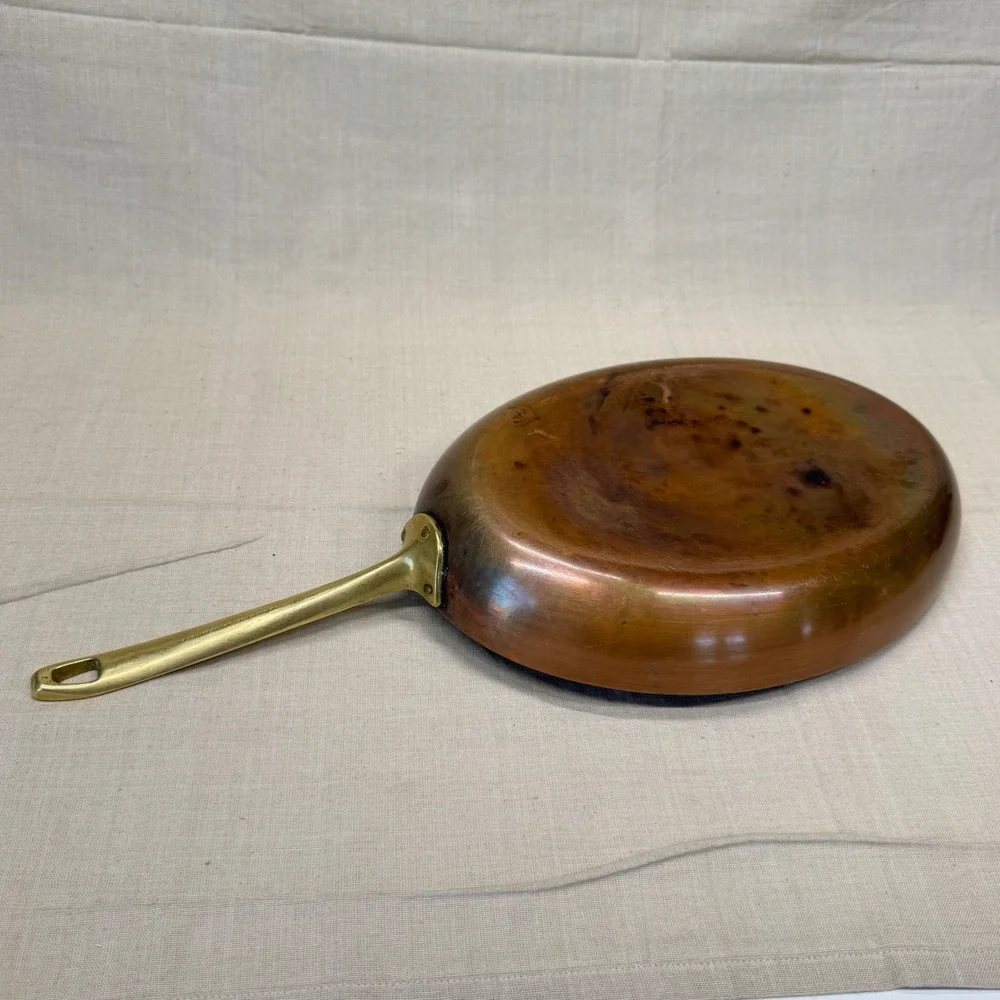 Vintage Paul Revere‎ Copper Fish Skillet Oval Fry Pan Brass Handle Decor